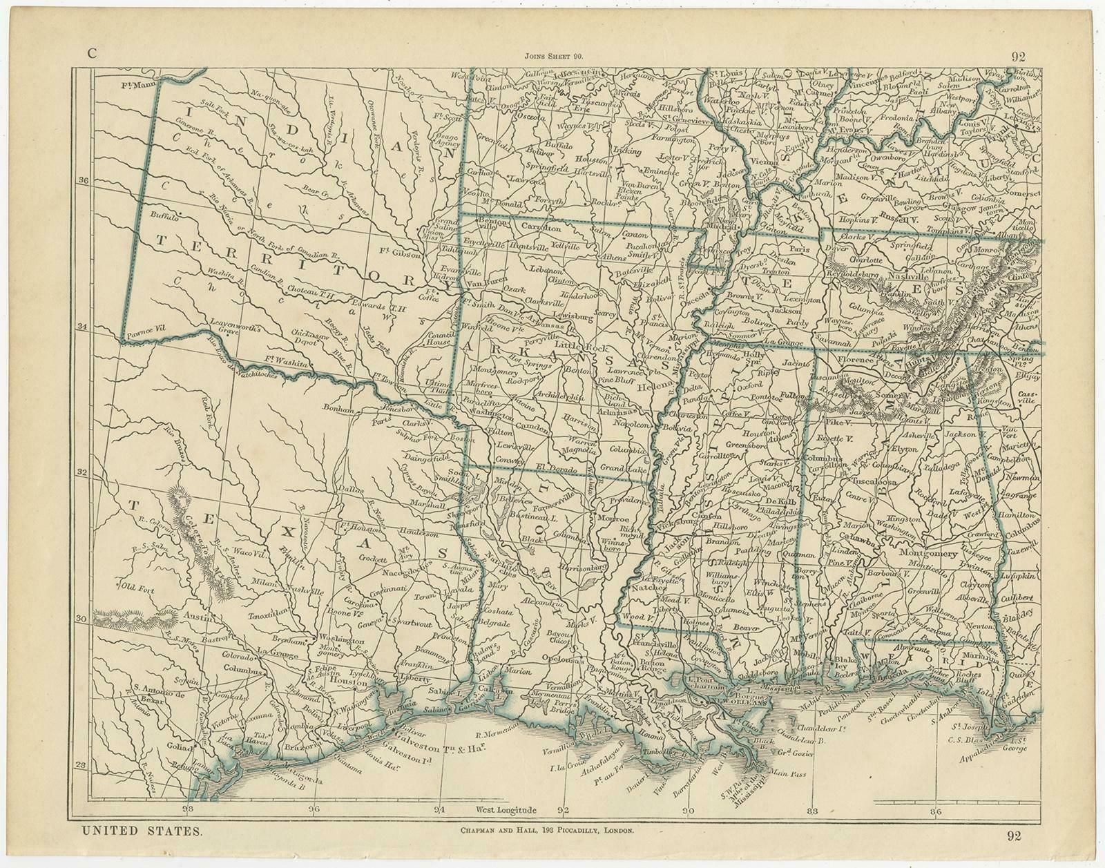Antique Map Of The United States By Lowry, '1852' photo Art