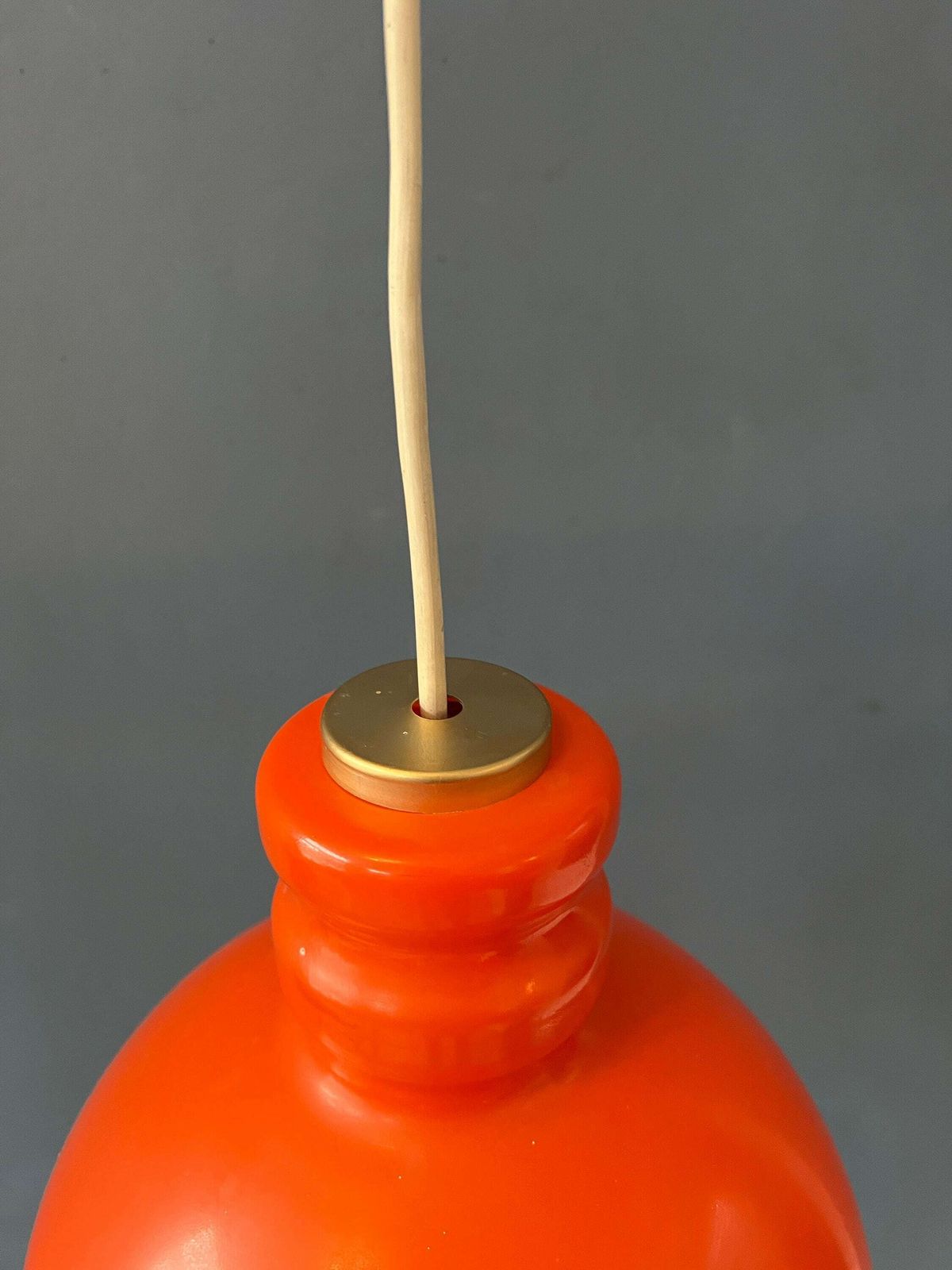 photo furniture Orange And White Mid Century Peill & Putzler Glass Pendant Lamp