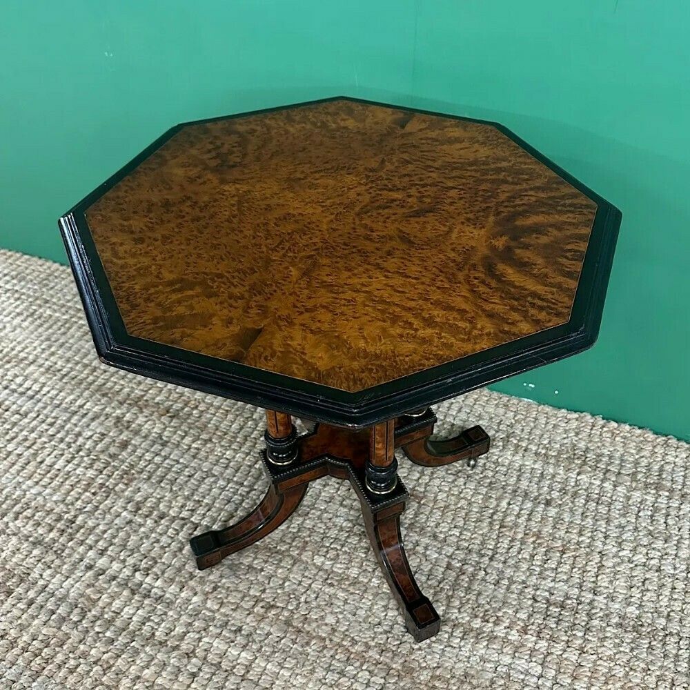 photo furniture Small Victorian Amboyna Antique Occasional Table