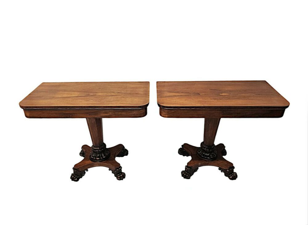 A Rare Pair Of Early 19th Century William IV Card Tables
