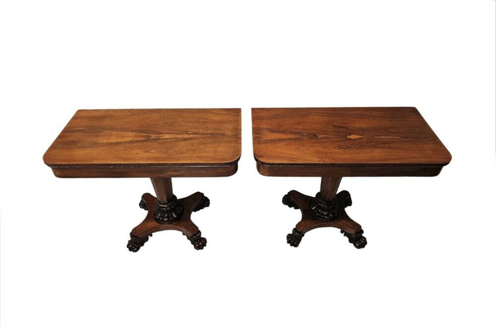 A Rare Pair Of Early 19th Century William IV Card Tables photo Furniture