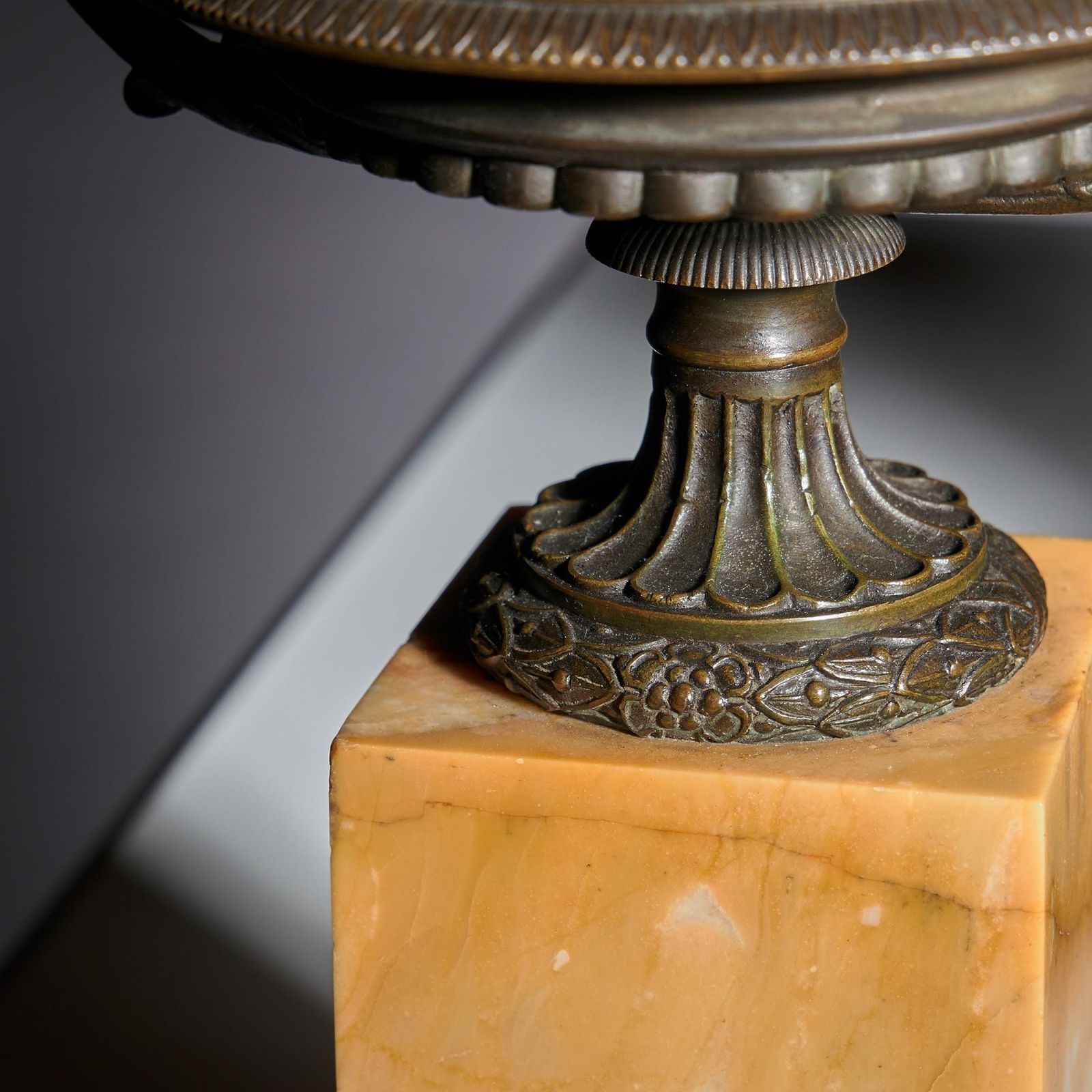 A Fine Pair Of Early 19th Century French Grand Tour Bronze And Siena Marble Tazzas Of Interesting Design photo buy