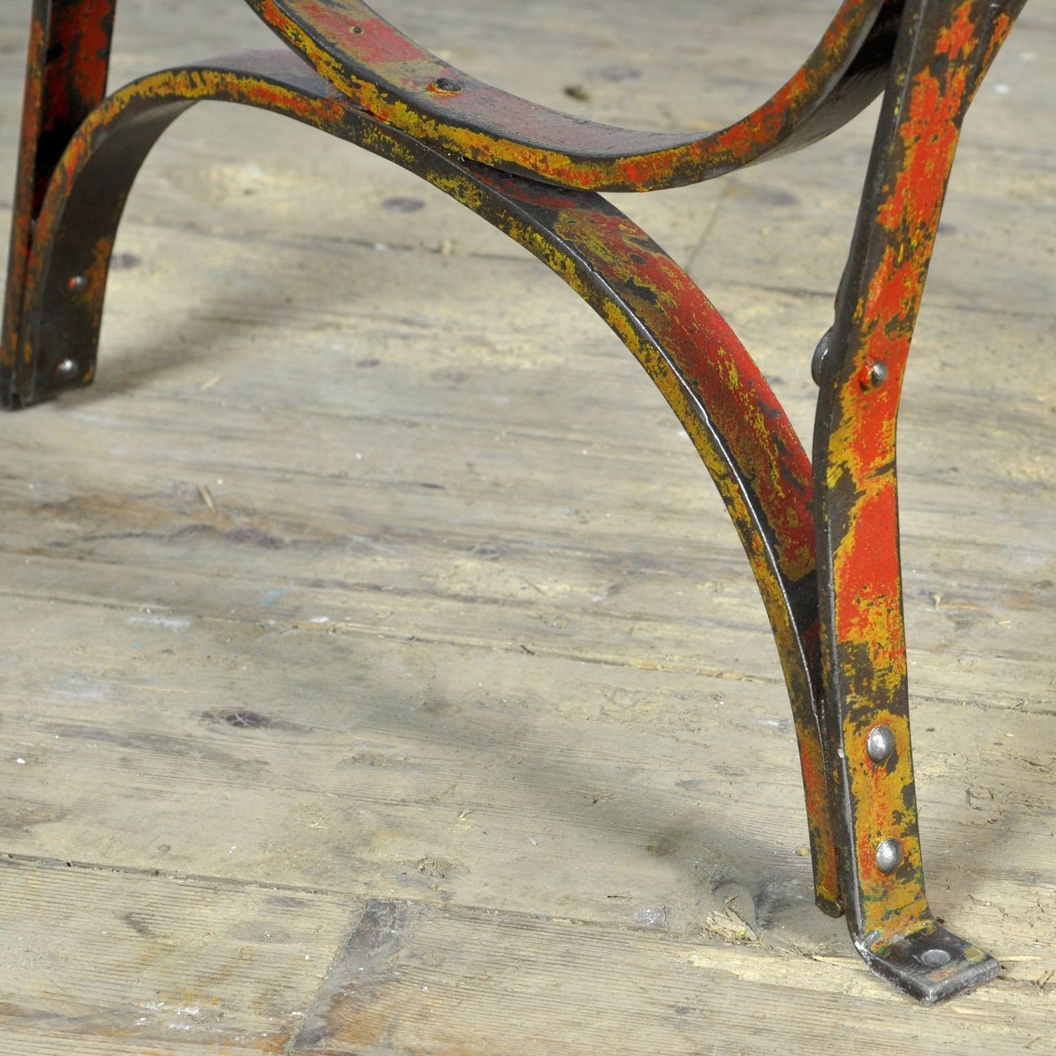 Riveted Iron Park Bench 1920s, Vintage photo for sale