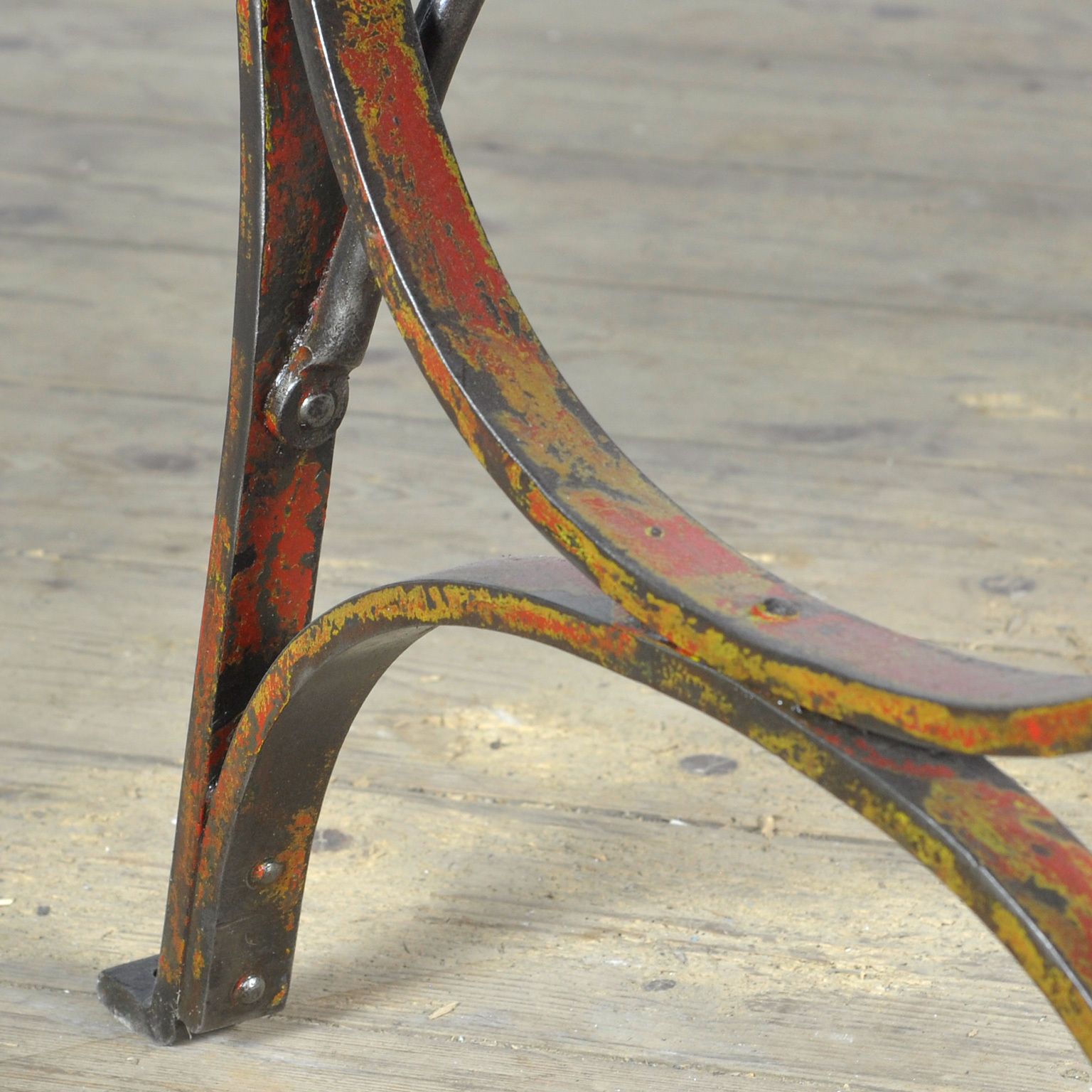 photo furniture Riveted Iron Park Bench 1920s, Vintage