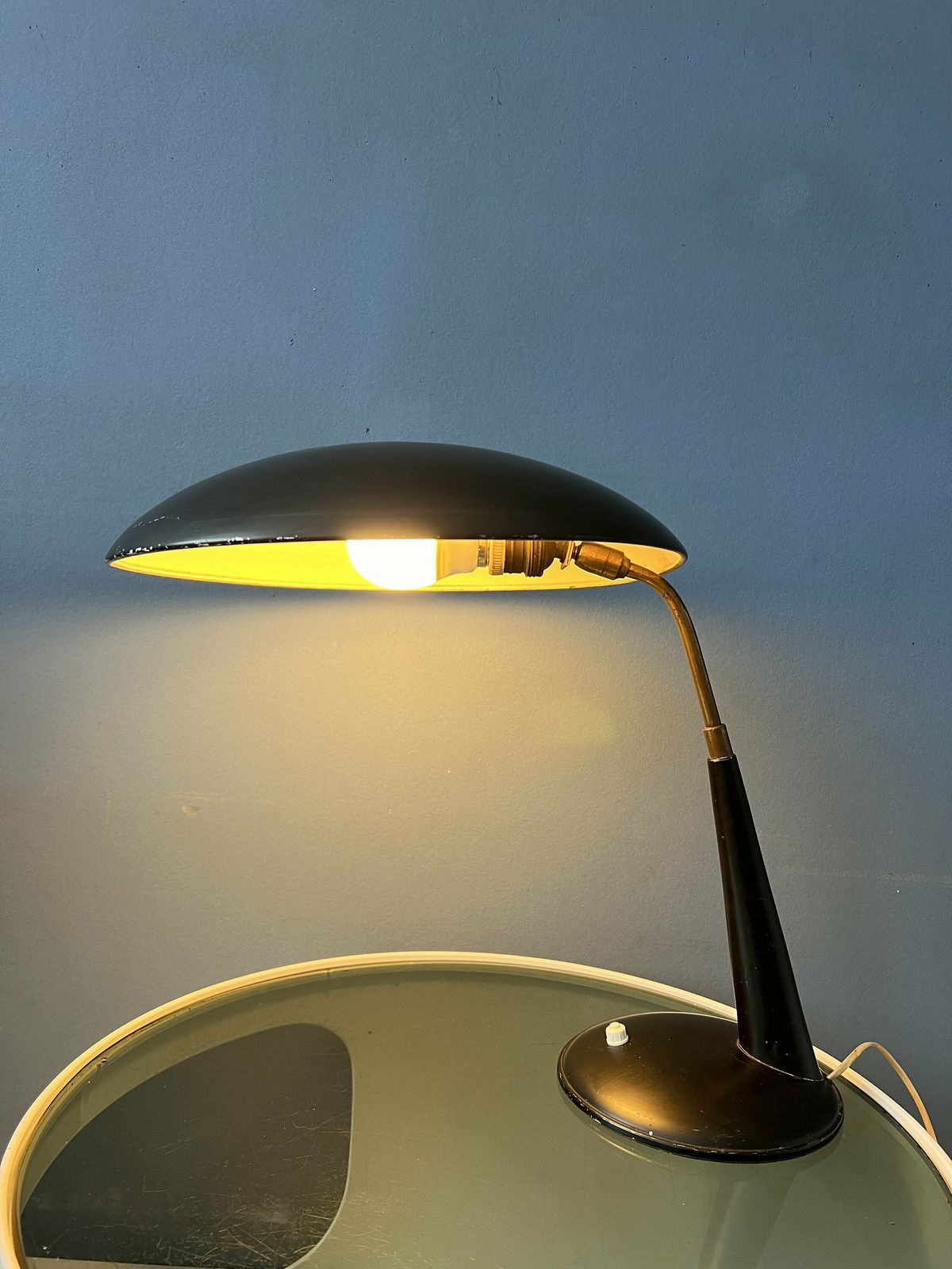 Black Vintage Christian Dell Desk Lamp For Kaiser Leuchten