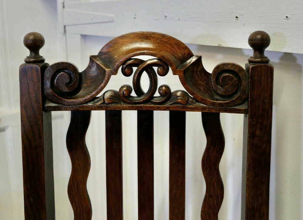 photo furniture Set Of 6 19th Century Country House Oak Dining Chairs
