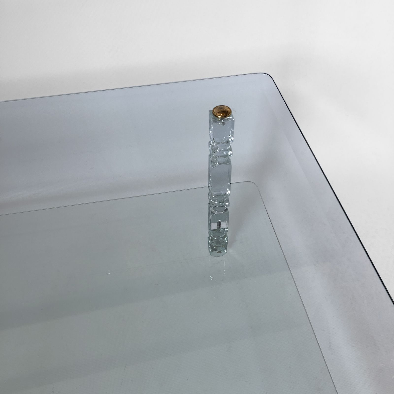 Two Tier Lucite And Glass Coffee Table 1970s Modernism Vintage Mid Century photo vintage