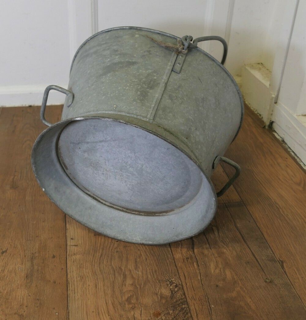A Large Galvanised Housemaid’s Bucket photo Garden Decor