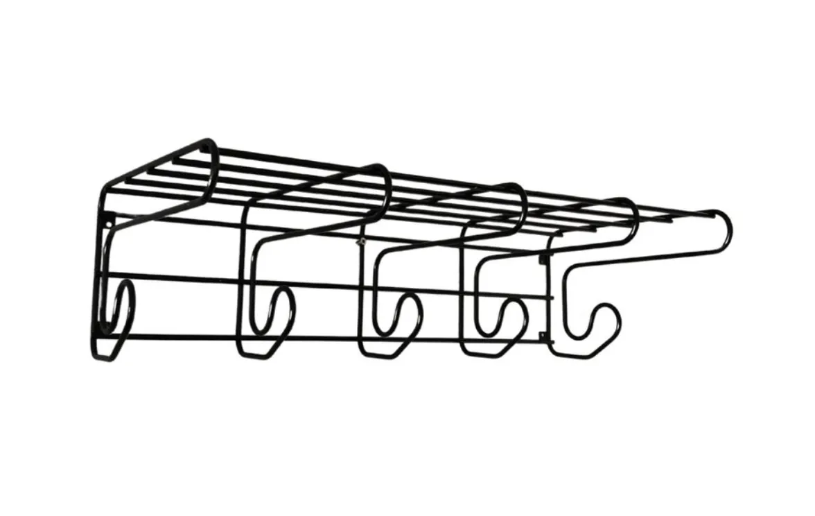 Ikea Vintage Pop Frän Black Metal Coat Hanger With Shelf 1980s