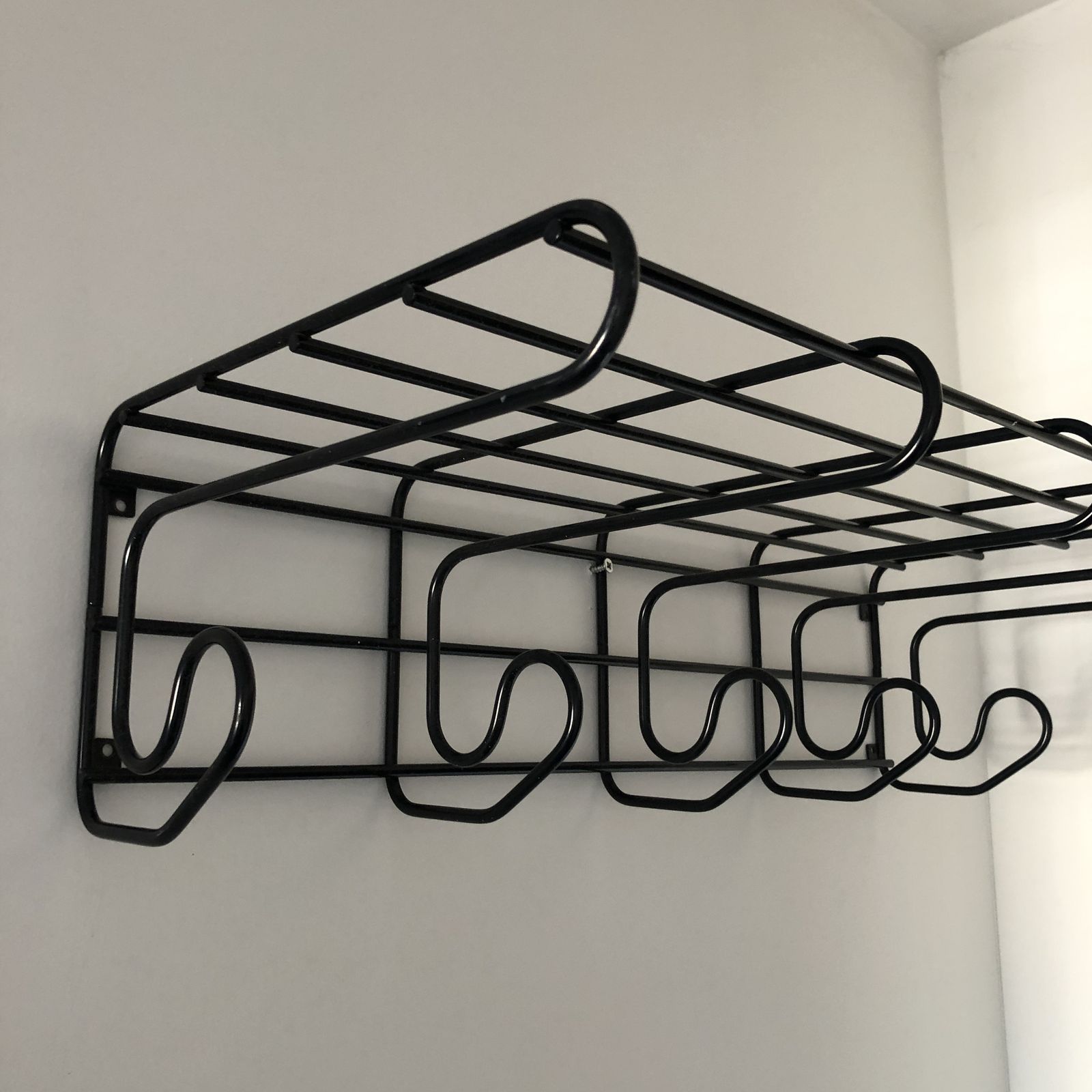 Ikea Vintage Pop Frän Black Metal Coat Hanger With Shelf 1980s photo Furniture