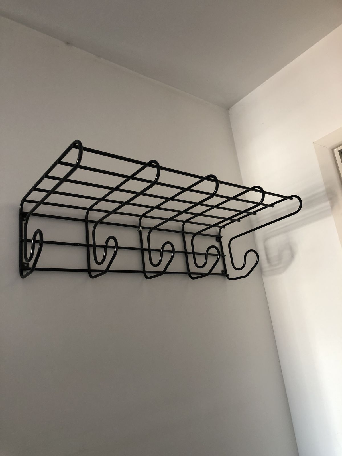 Ikea Vintage Pop Frän Black Metal Coat Hanger With Shelf 1980s photo buy