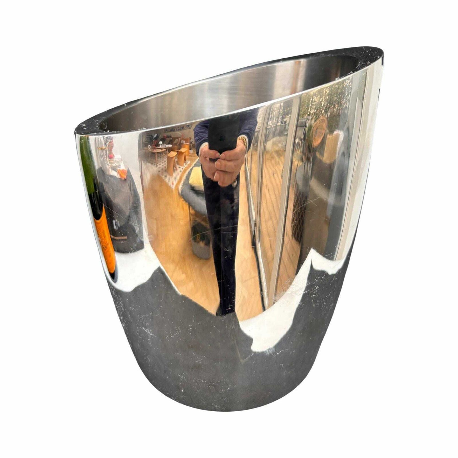 Champagne Bucket Jean Couzon France Mid Century Stainless Steel Heavy Excellent Quality Wine Cooler Ice Bucket Bar Cart Wedding Gift