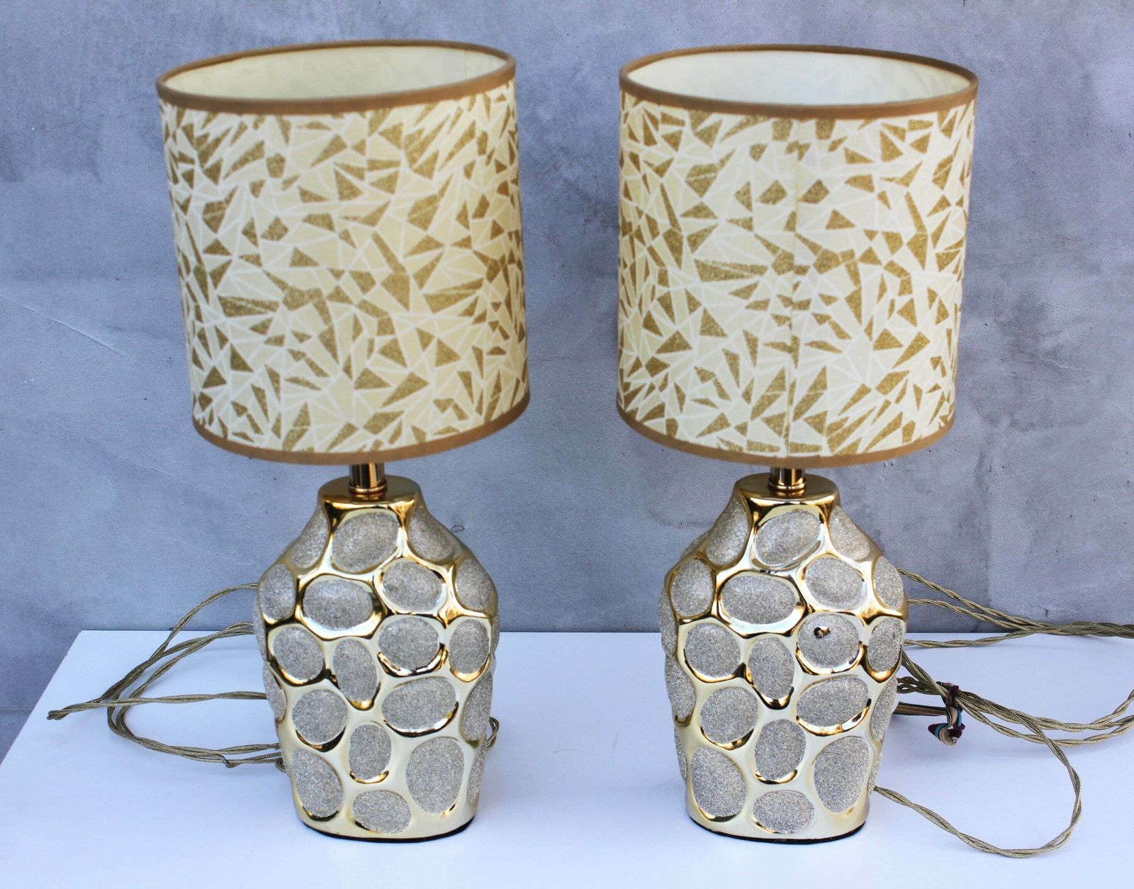 A Set Of Two Side Lamps In Hollywood Regency Style, Bedside Lights, Italian Design photo furniture