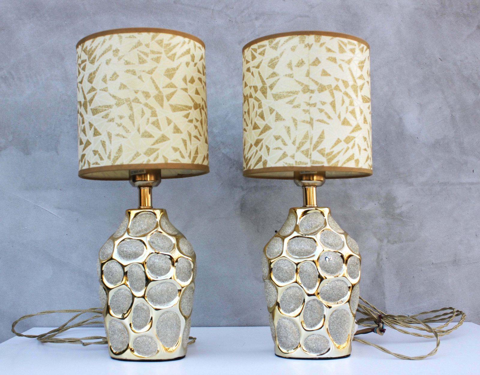 A Set Of Two Side Lamps In Hollywood Regency Style, Bedside Lights, Italian Design photo Lighting