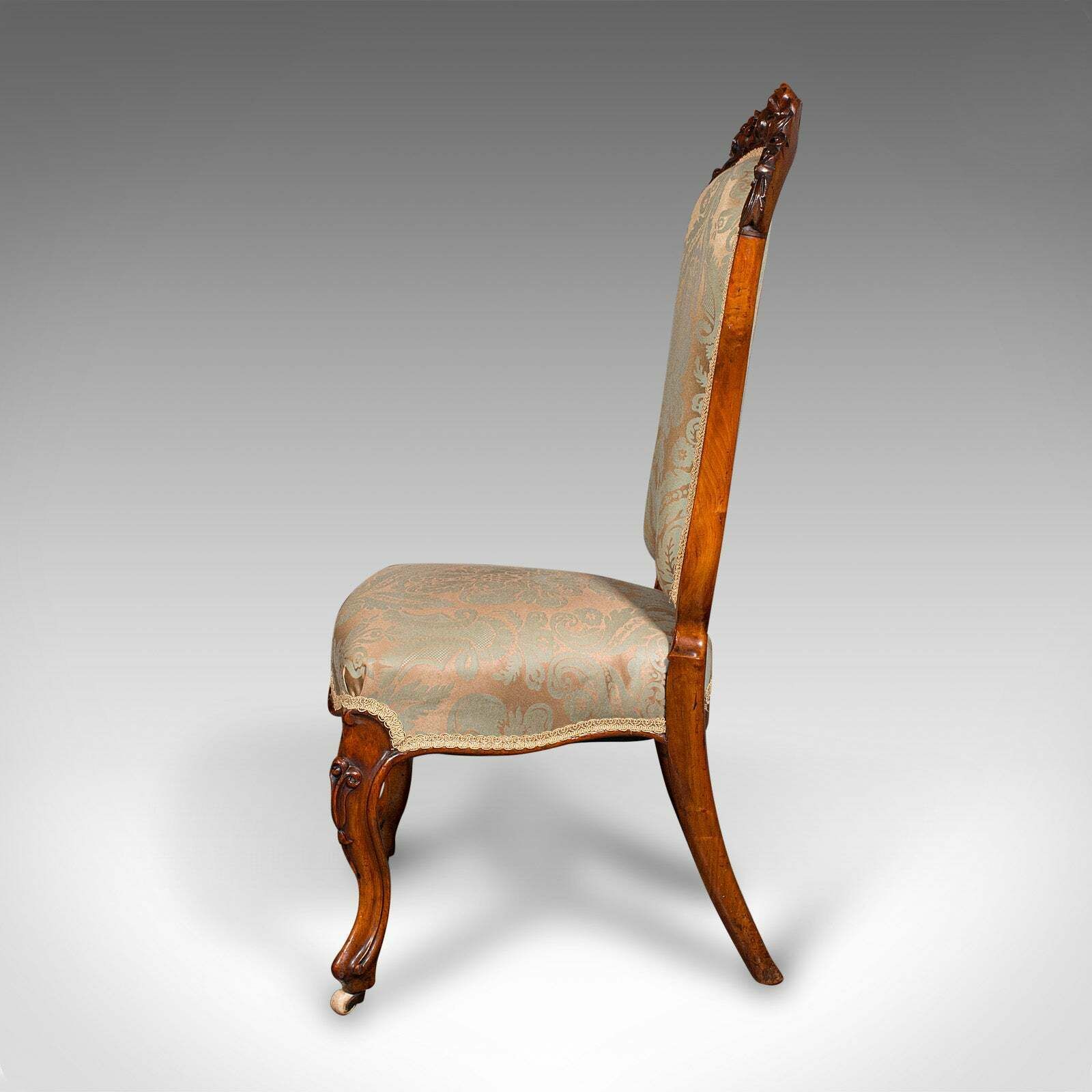 Antique Drawing Room Chair, English, Walnut, Ladies, Side Seat, Early Victorian photo Furniture