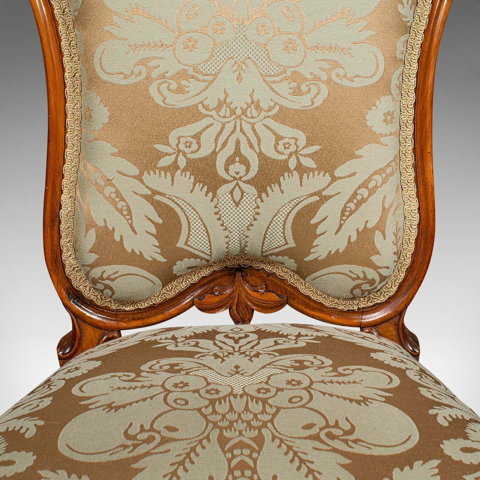 photo furniture Antique Drawing Room Chair, English, Walnut, Ladies, Side Seat, Early Victorian