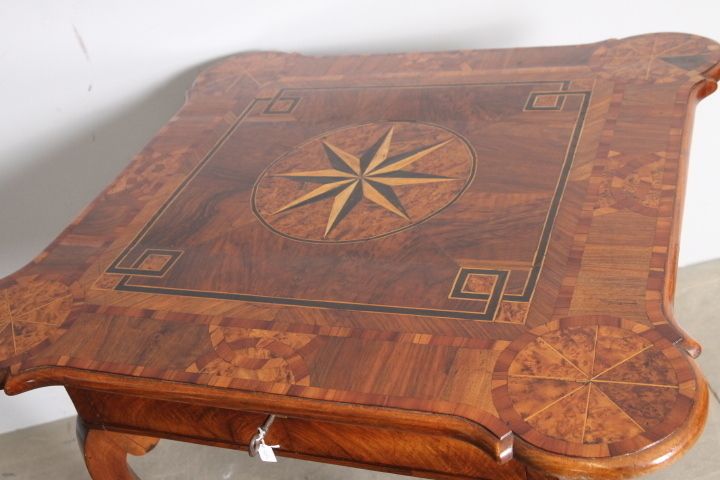 Ancient Sensational Rolo Inlaid Gaming Table From The End Of The 18th Century photo furniture
