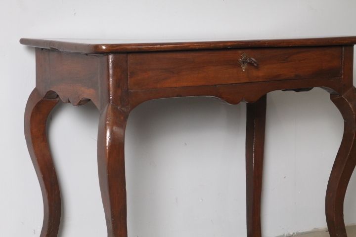 Antique Louis XV Writing Table Mid 18th Century Emilia Walnut Rest photo for sale