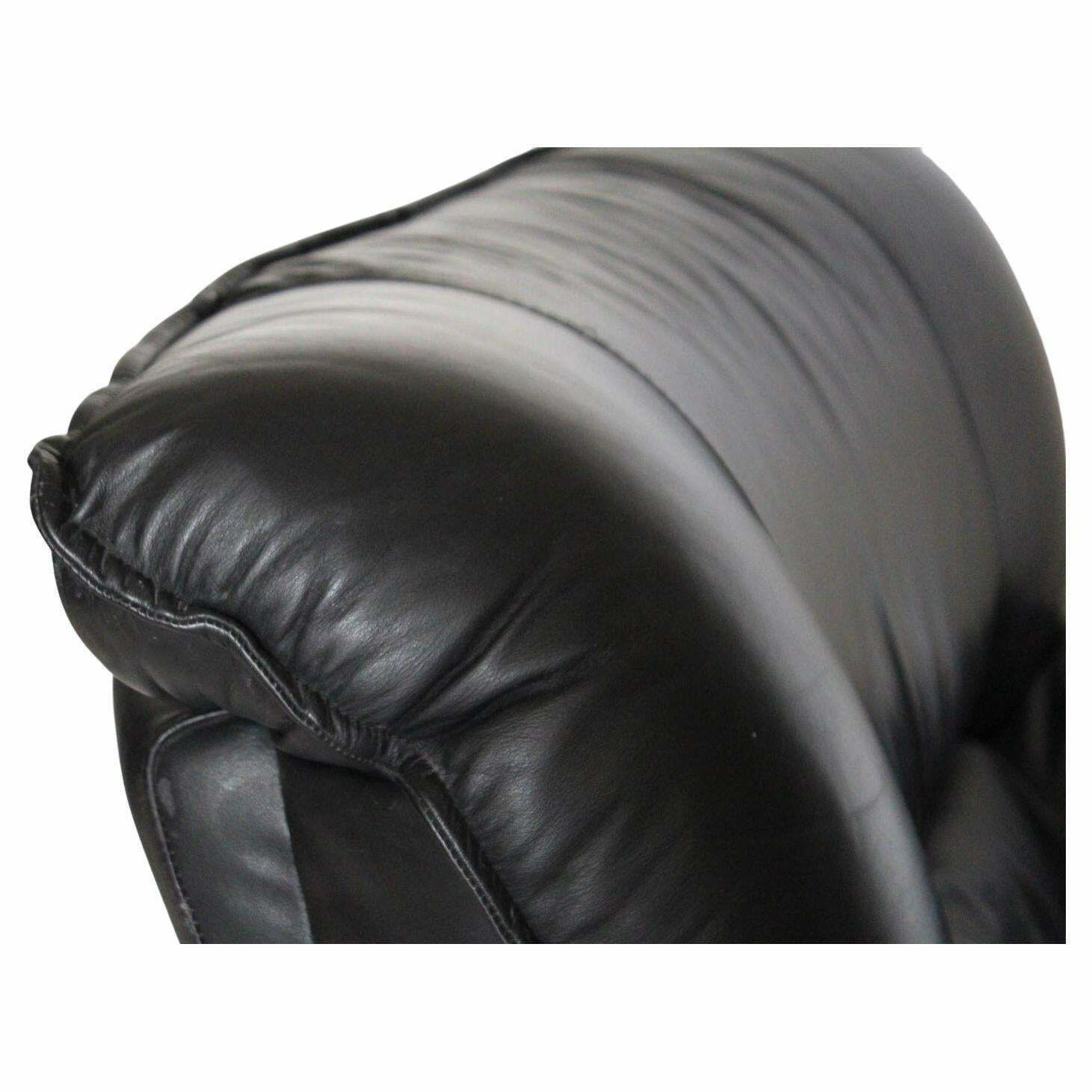 Large Post Modern Black Leather Armchair, Nicoletti Salotti For Avanti, Italy 1980 photo buy