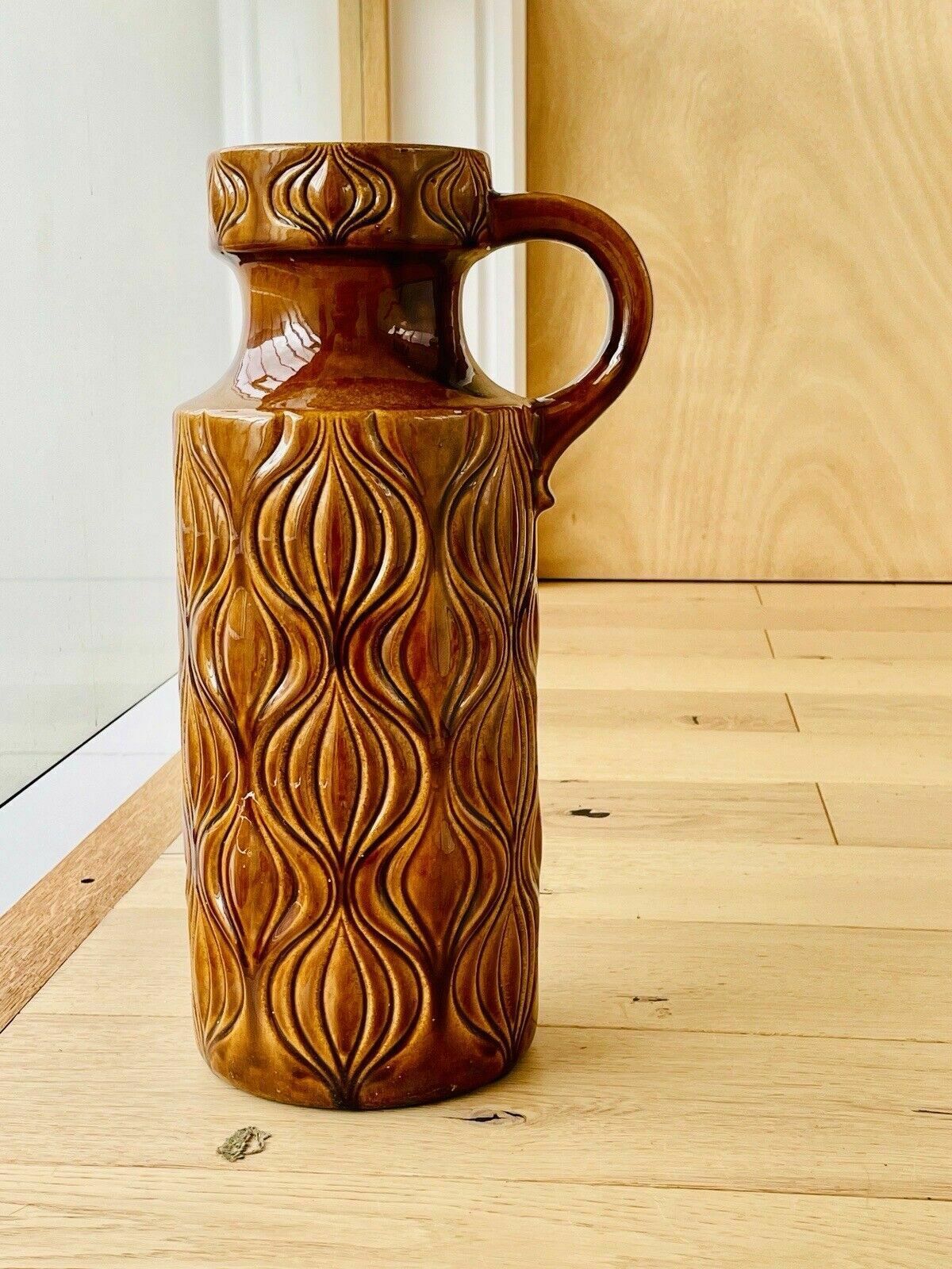 Xl Scheurich West German Floor Vase Amsterdam/Onion Pattern In Amber 485 45 Af photo furniture