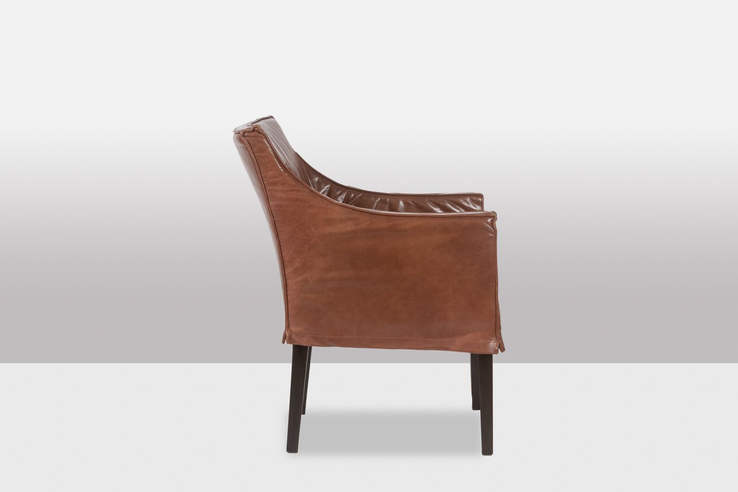 Furniture Lintello. Pair Of Armchairs In Camel Leather. 1970s. photo