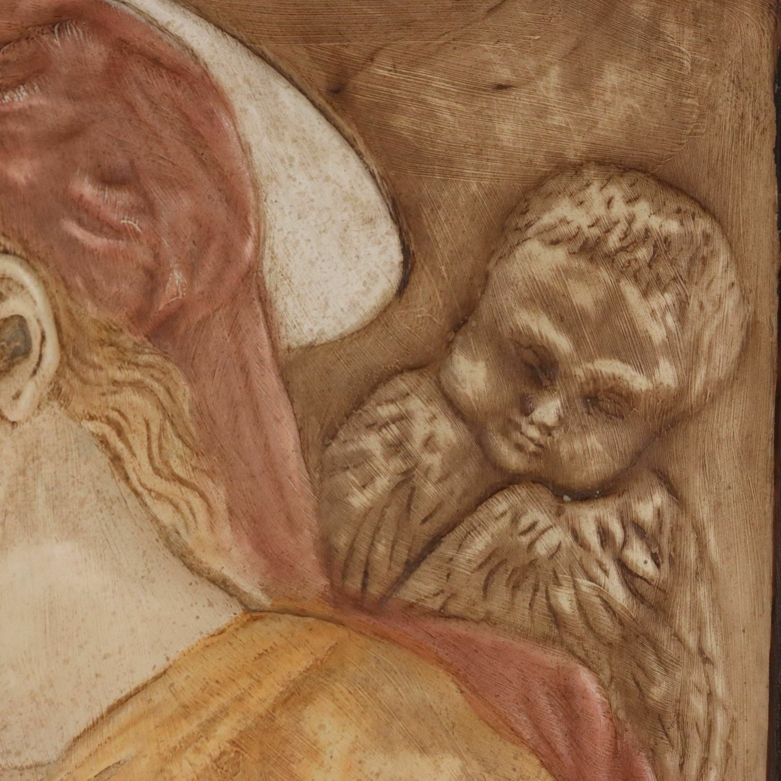 Ancient Sculpture Virgin Mary Italy '900 Bas Relief Plaster photo Art