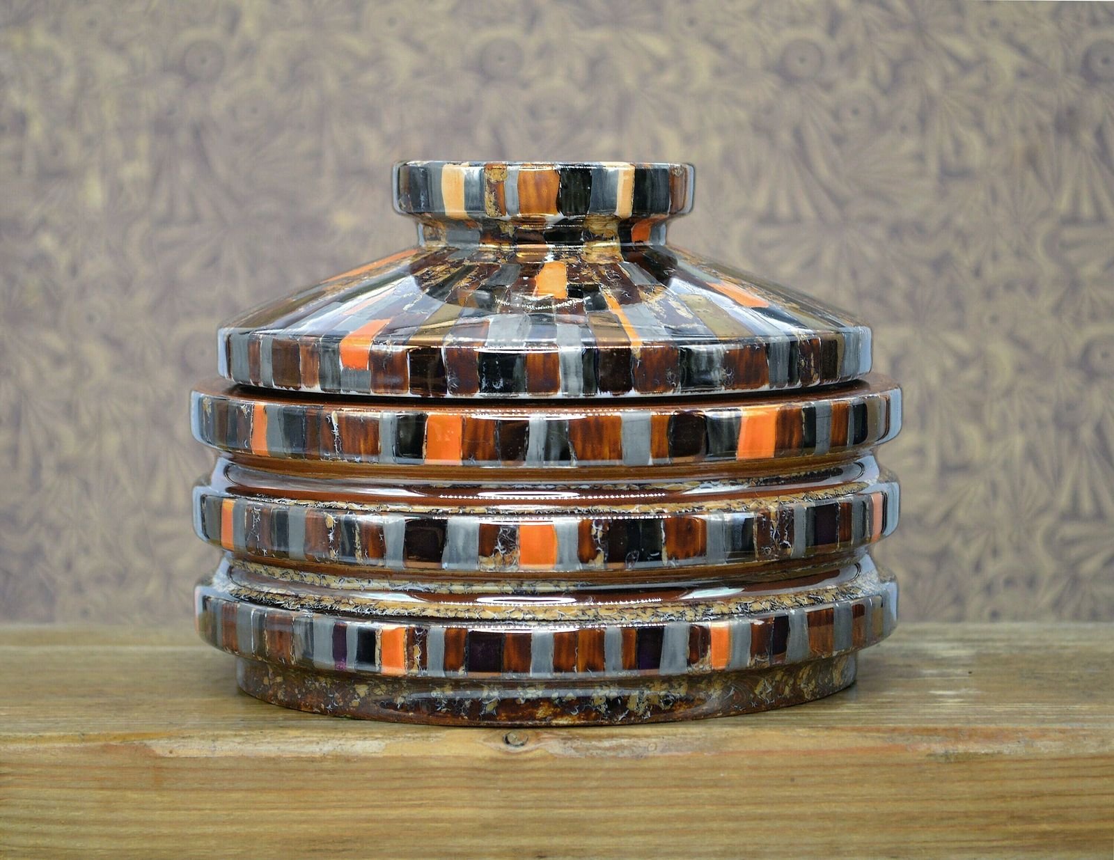 Rare Edelstein Bavaria Porcelain Caddy With Unique Decoration | Mid Century Ceramics | German Porcelain | Ceramic Cookie Jar photo 119.0