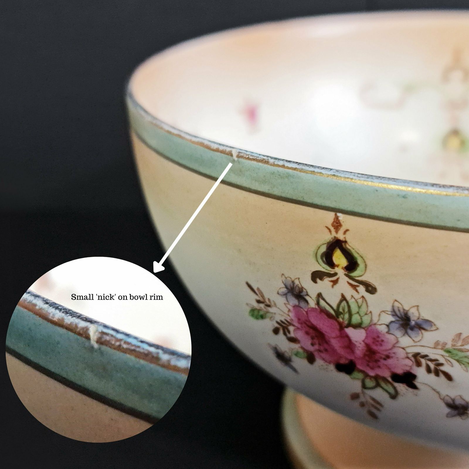 photo furniture Crown Devon Fielding " Dora " Porcelain Pedestal Bowl | Art Deco Bowl | English Dinnerware