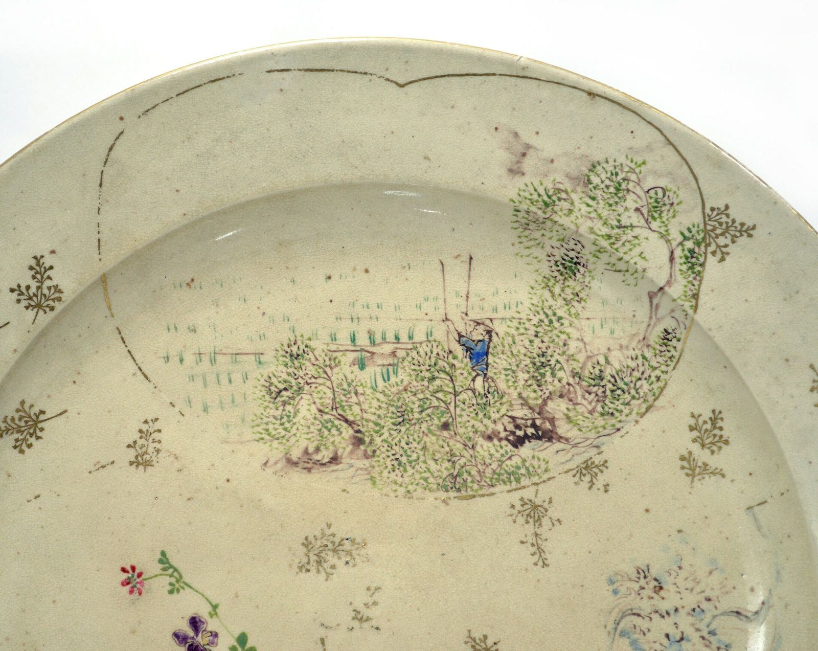 19th Century Japanese, Meiji Period, Satsuma Plate By Tanzan photo buy
