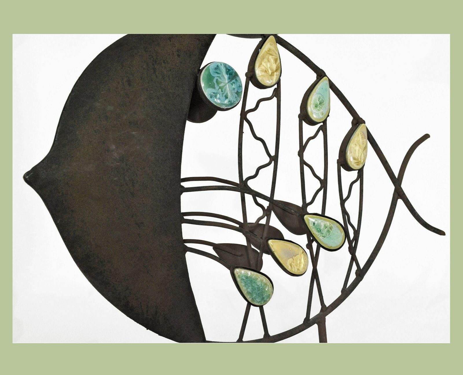 Fish Candleholder Sculpture   Mid Century Modern Atomic Style Metal & Enamel photo Home Decor