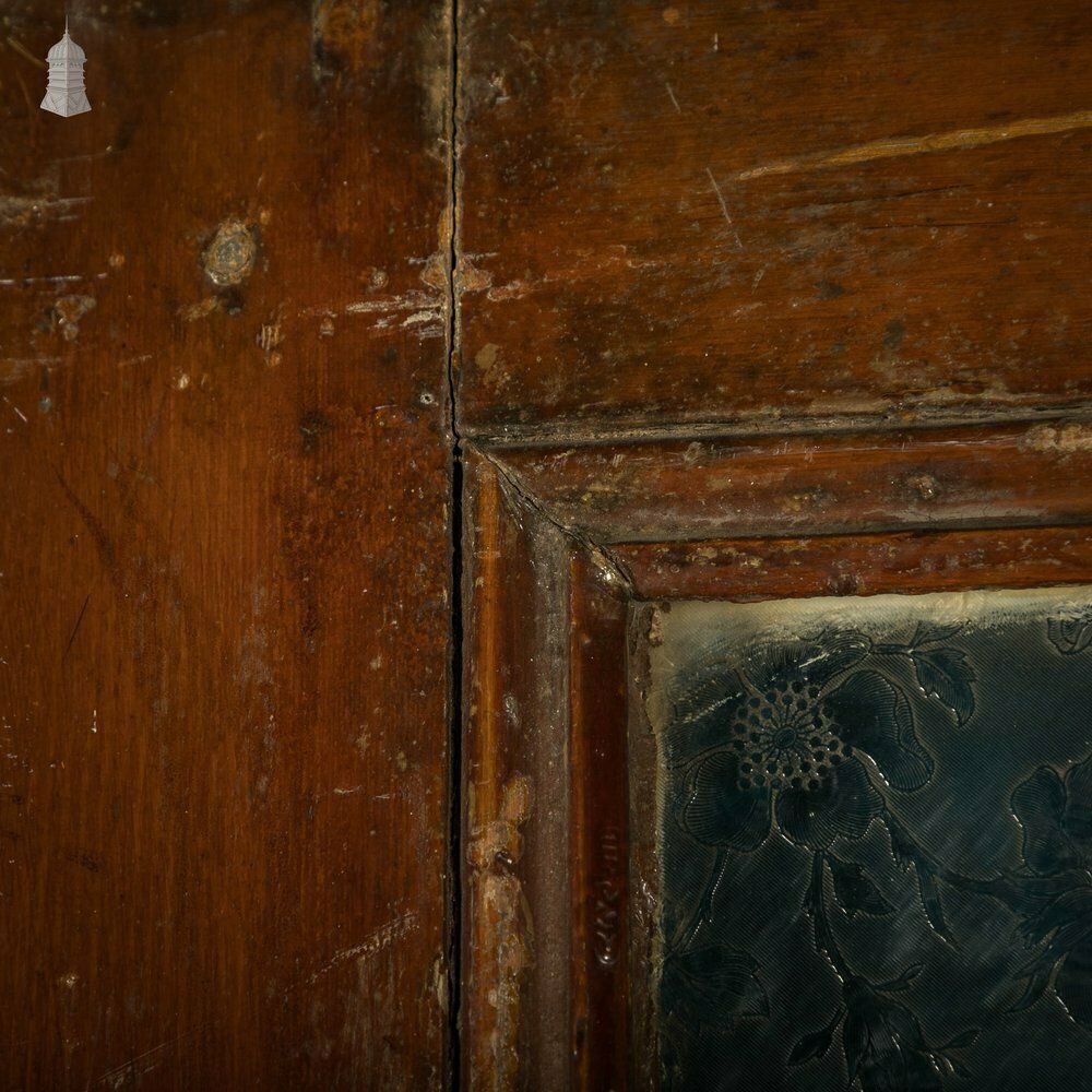 photo buy Half Glazed Door, 3 Panel With Floral Textured Glass