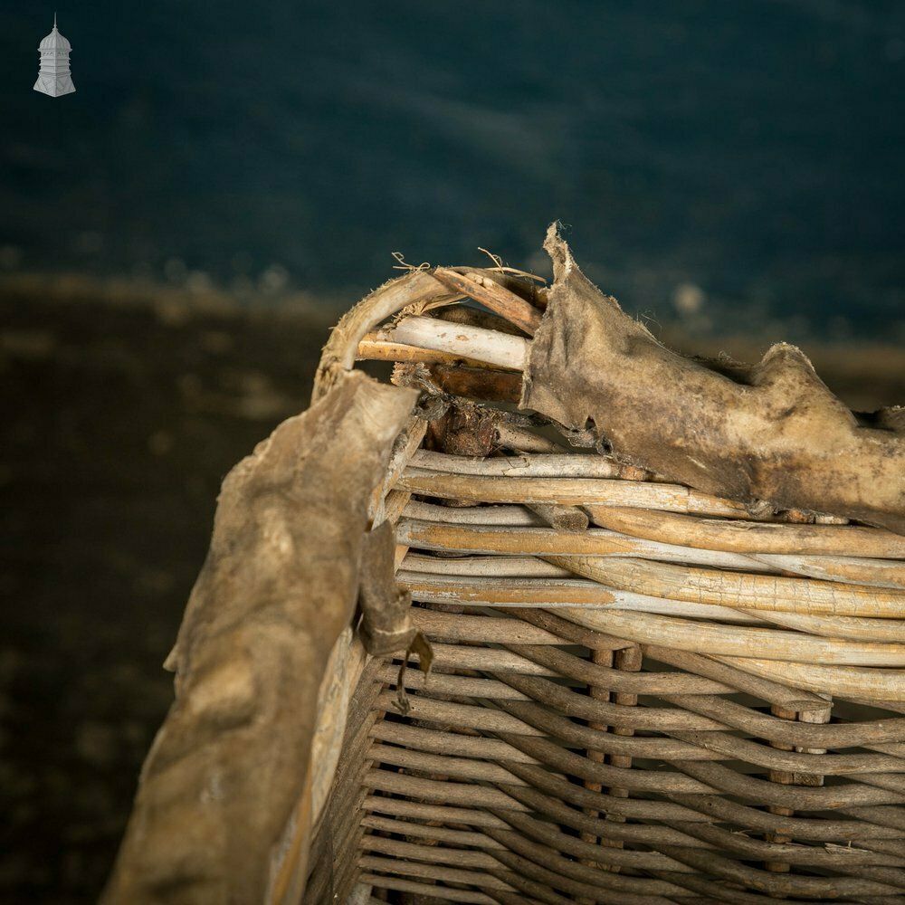 Home Decor Gpo Post Basket, Large 19th C Post Office Wicker Storage Basket photo