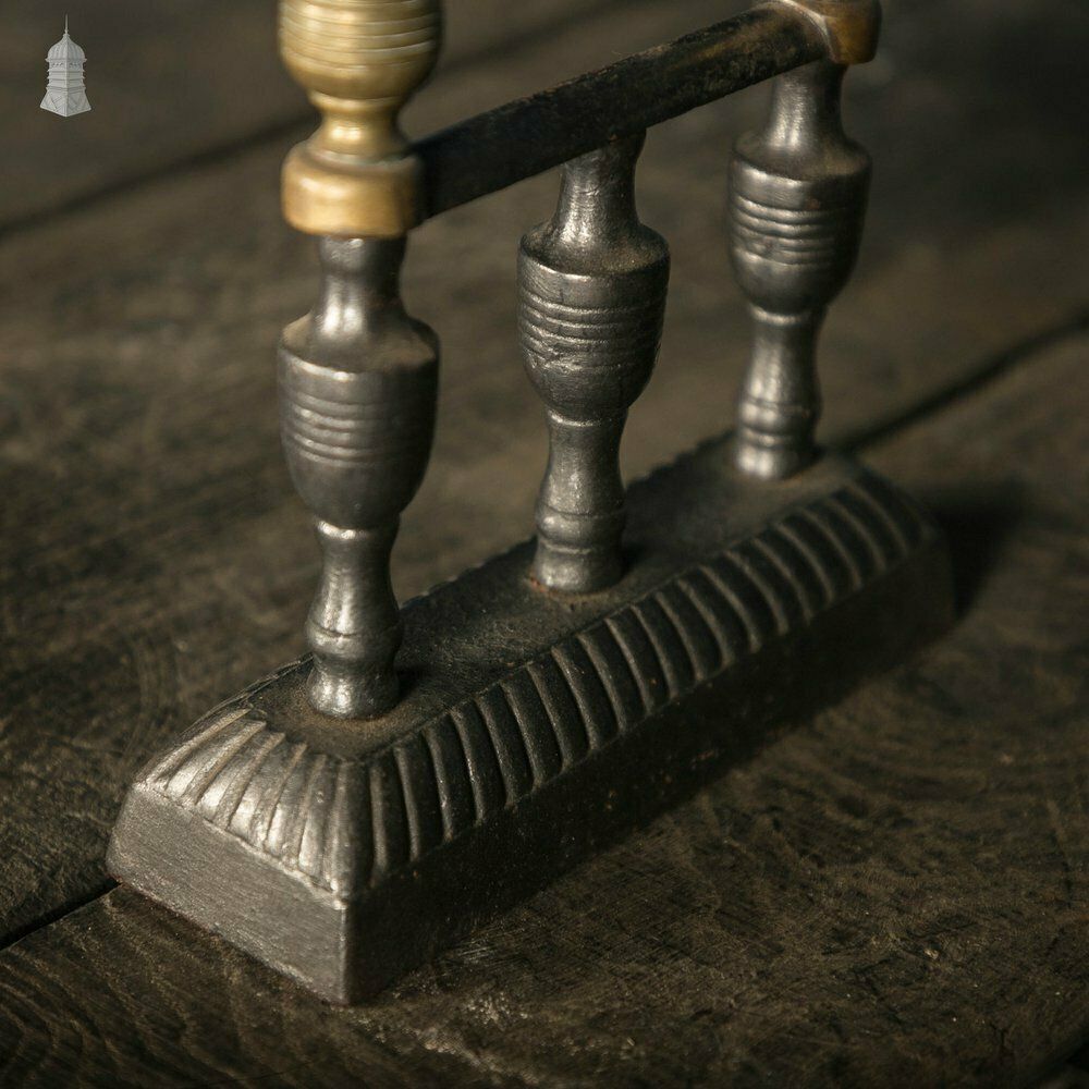 Companion Set Rests, Pair Of Cast Iron And Brass photo 108.0