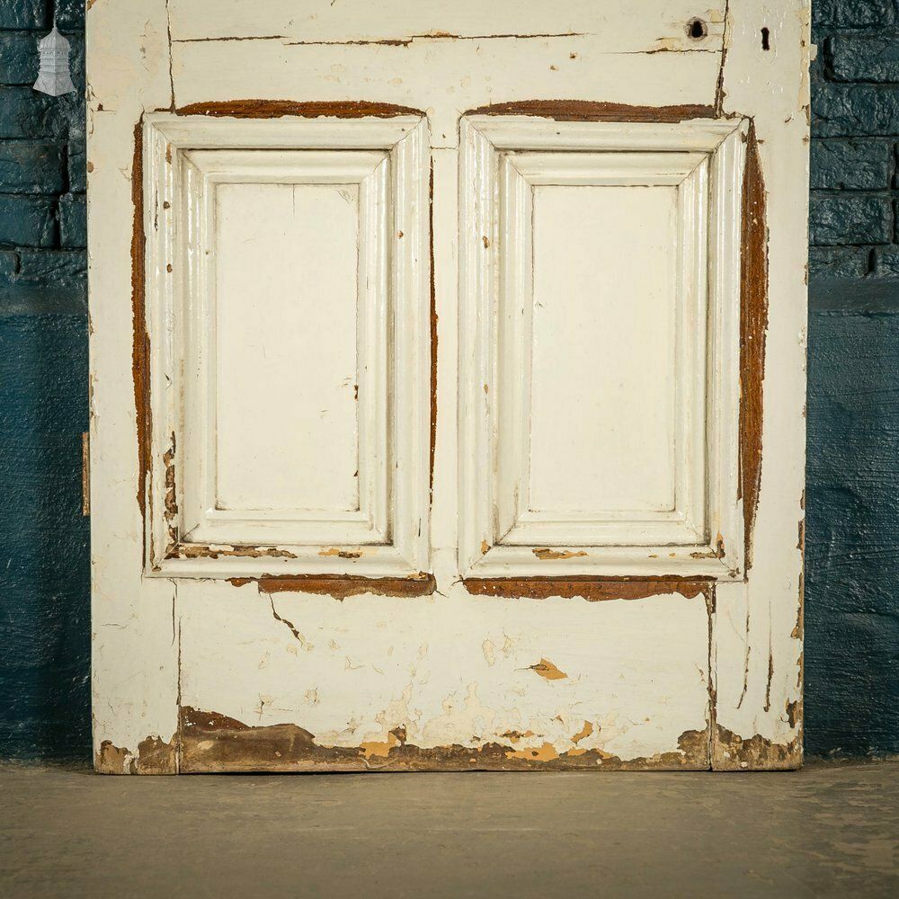 Half Glazed Door, White Painted Pine With Textured Glass photo Home Fixtures