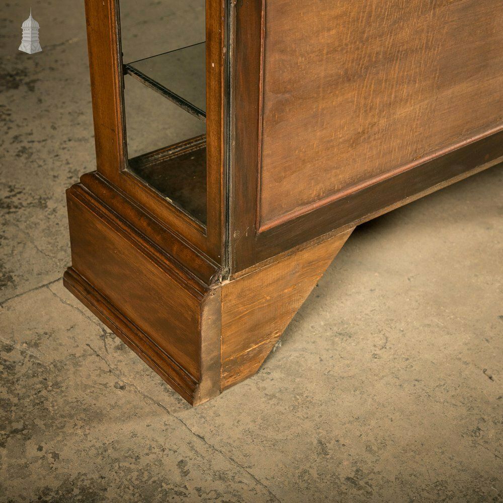 photo vinterior Museum Display Cabinet, 19th C Mahogany With Sliding Door And Mirrored Back