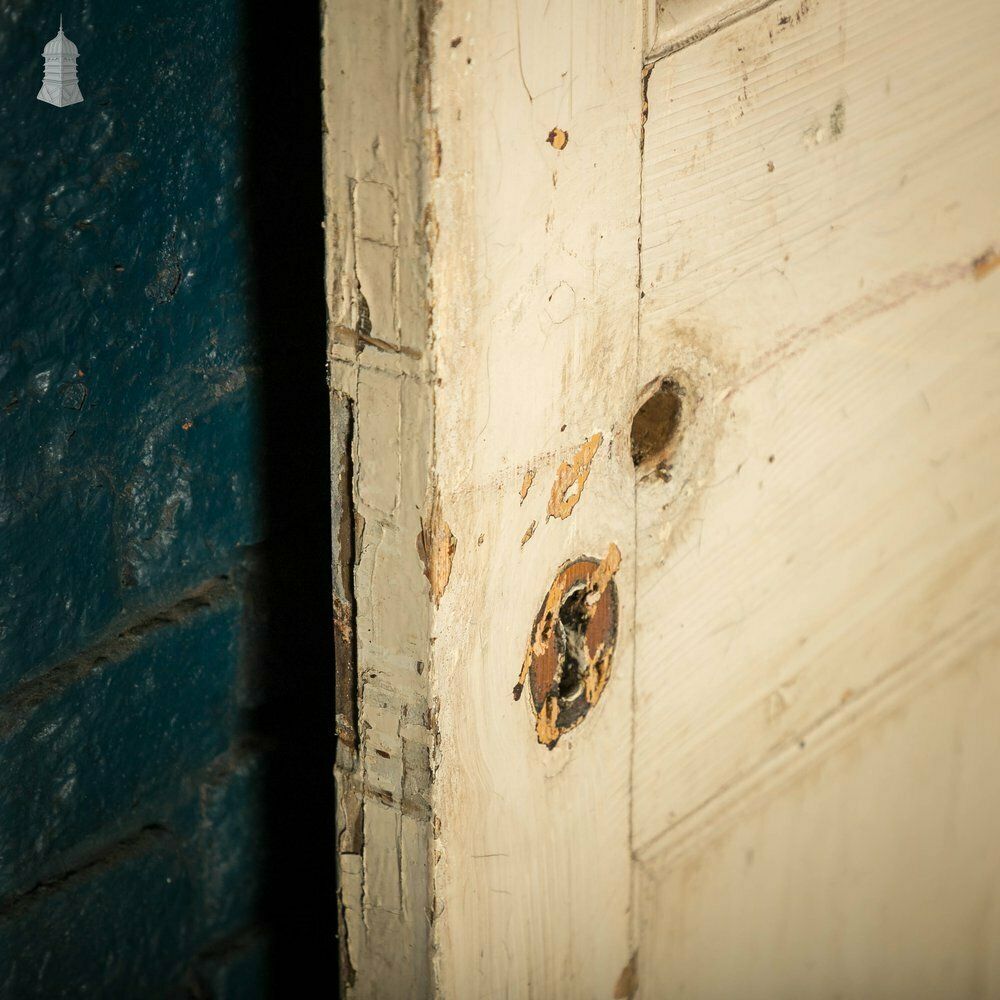 Pine Panelled Door, Moulded 6 Panel, White Painted photo for sale