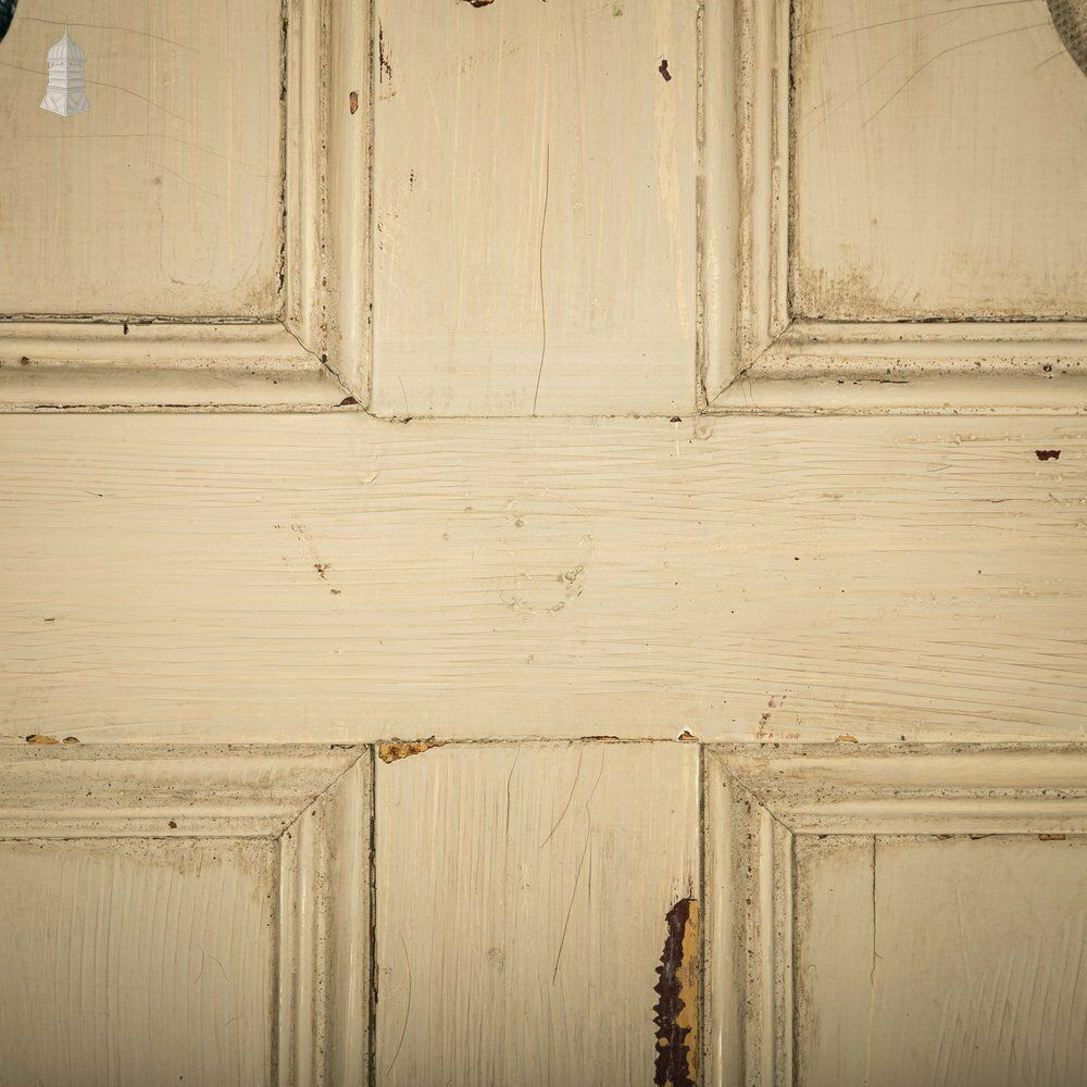 Pine Panelled Door, Moulded 6 Panel, White Painted photo vintage