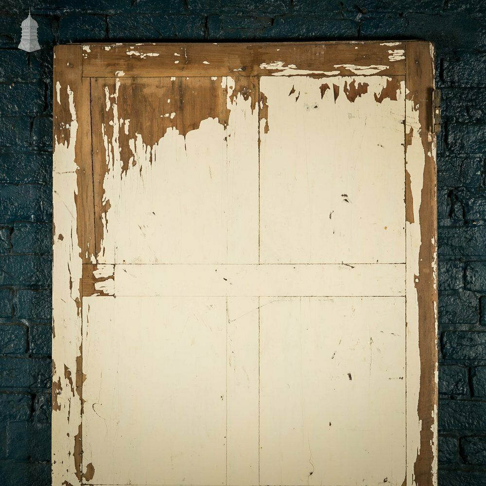 Pine Panelled Door, White Distressed Paint Finish photo furniture