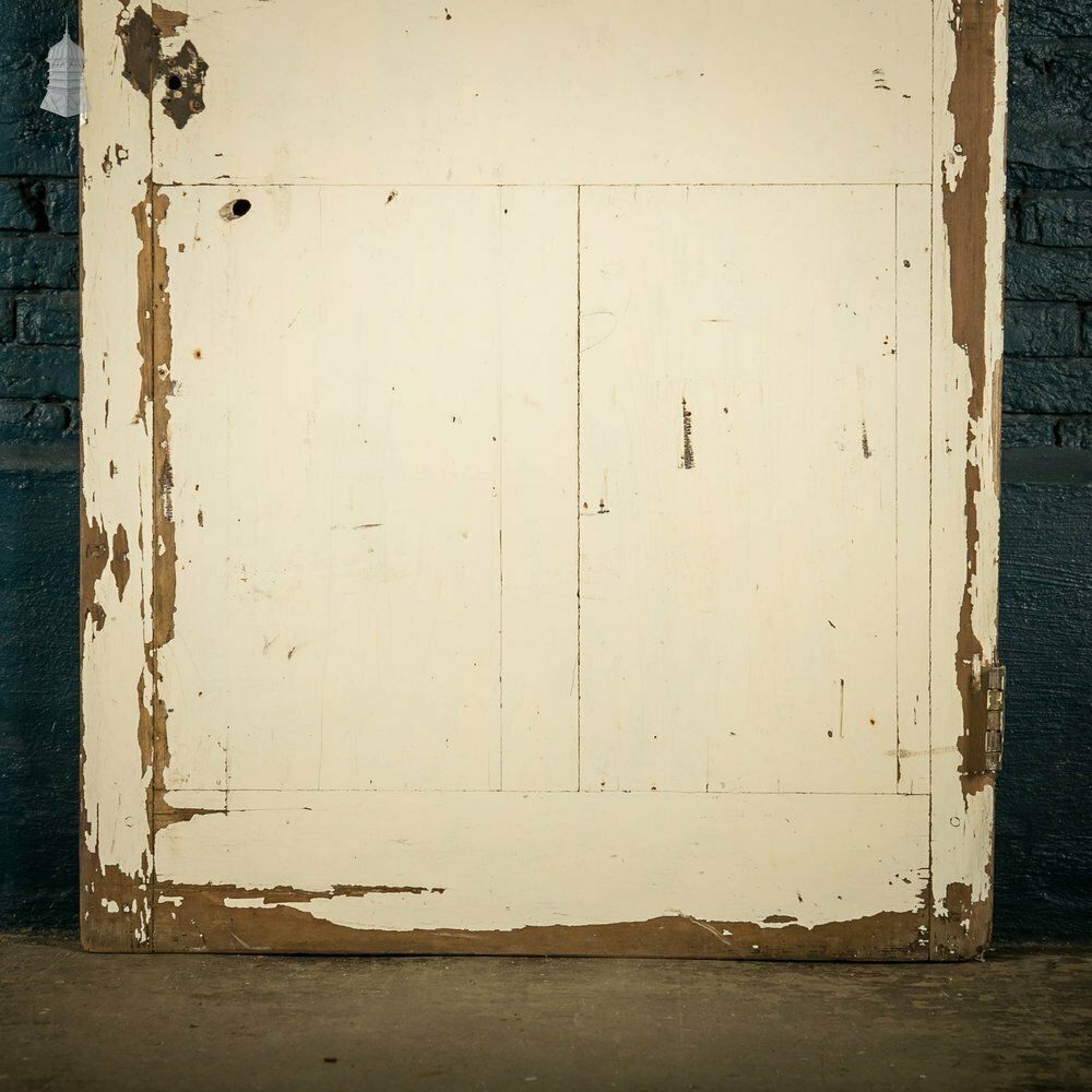 Pine Panelled Door, White Distressed Paint Finish photo Home Fixtures