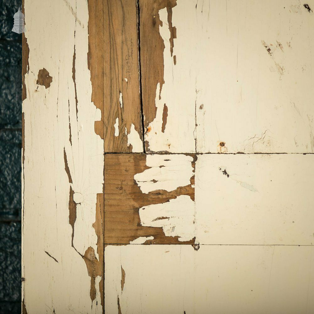 Pine Panelled Door, White Distressed Paint Finish photo 300.0