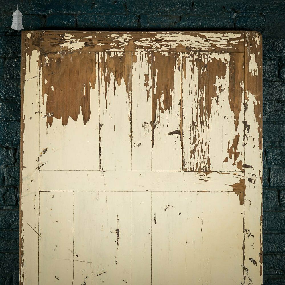 photo furniture Pine Panelled Door, White Distressed Paint Finish