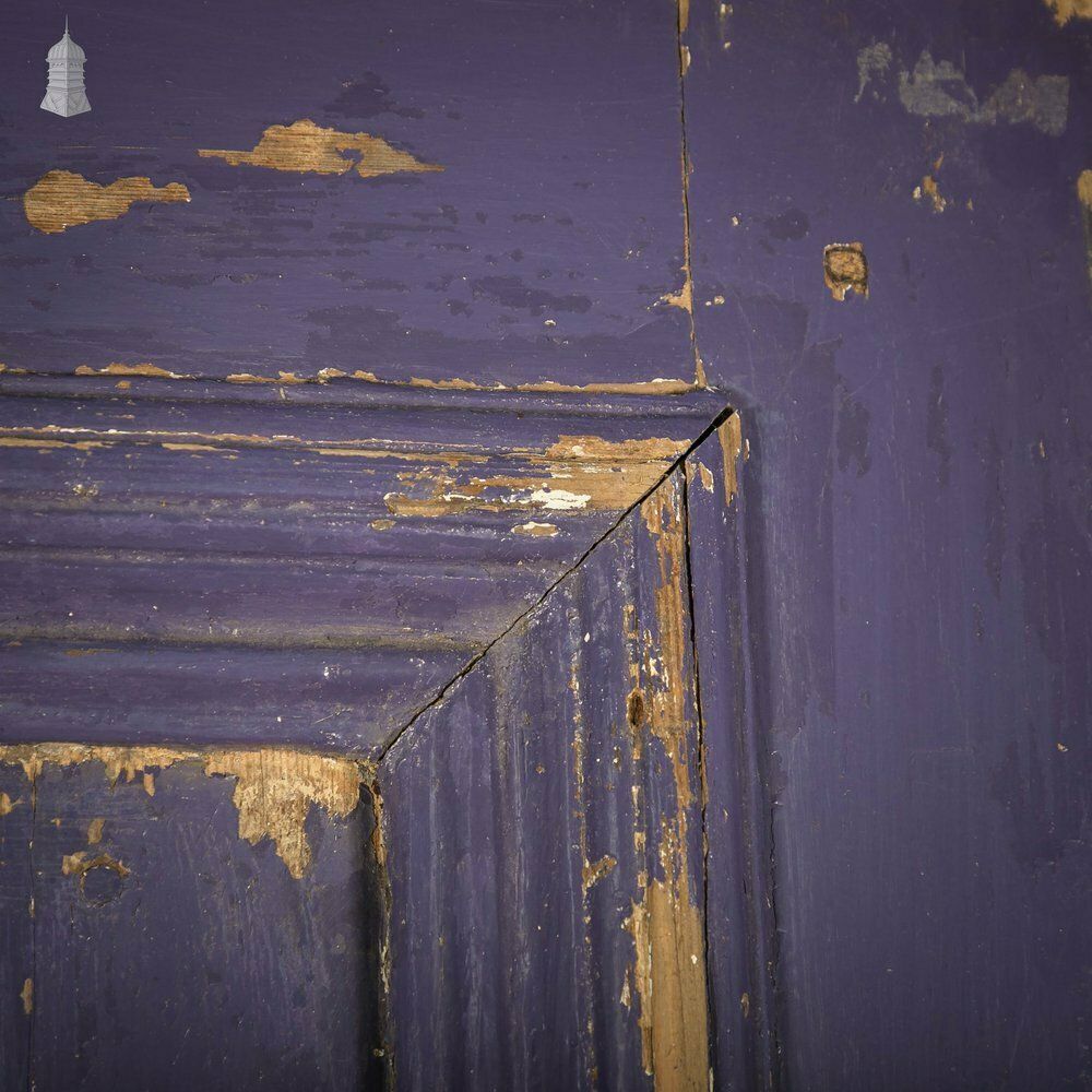 Pine Panelled Door, Moulded 4 Panel Purple Painted Front Door photo 330.0