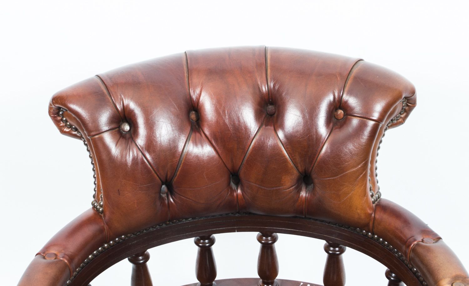 Bespoke English Hand Made Leather Captains Desk Chair Bruciato photo Furniture