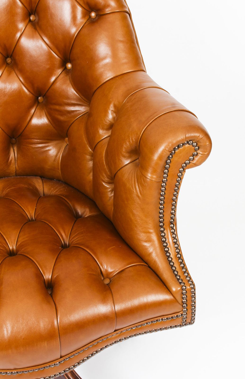 Bespoke English Hand Made Leather Directors Desk Chair Bruciato photo Furniture