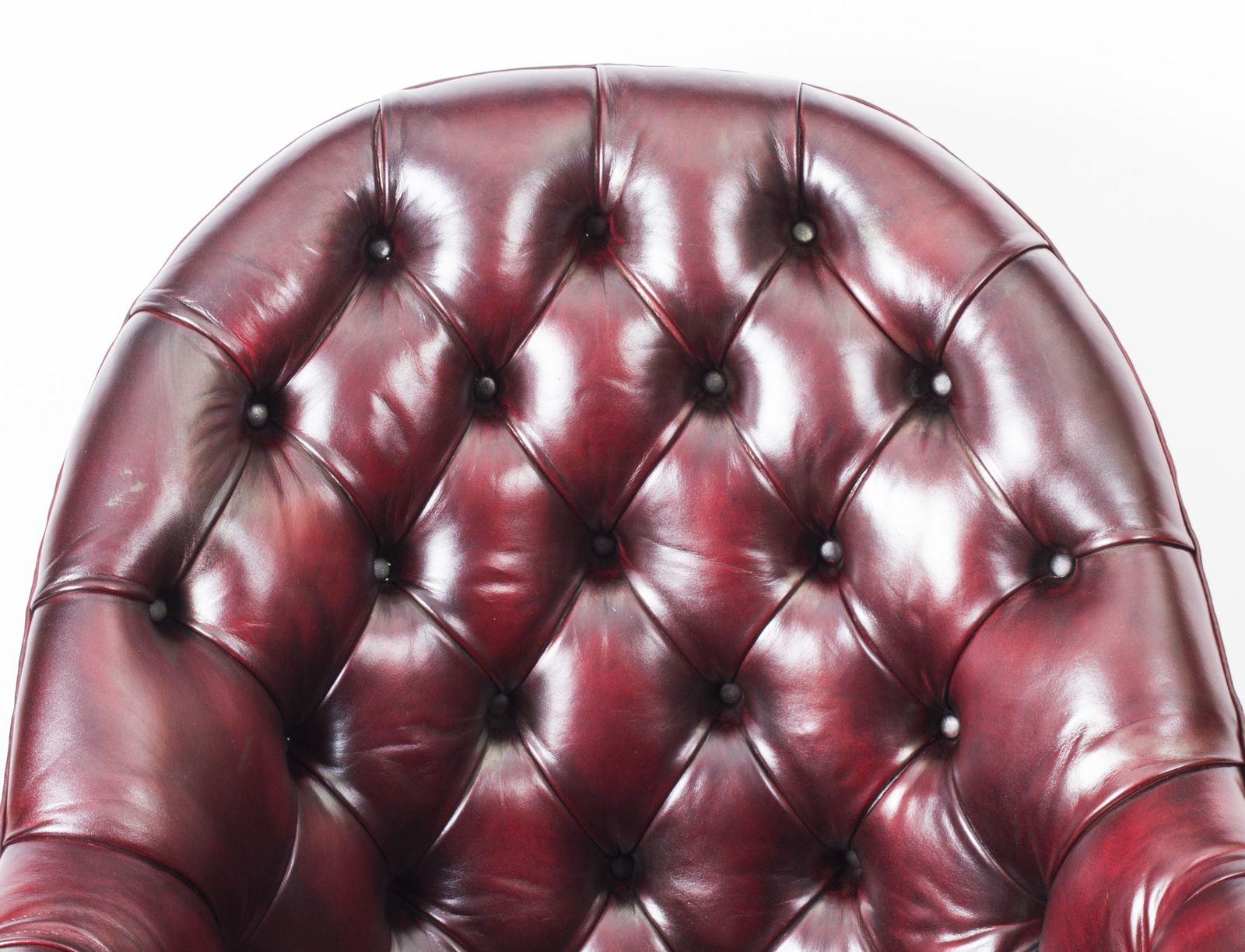 Bespoke English Hand Made Leather Directors Desk Chair Ox Blood photo for sale