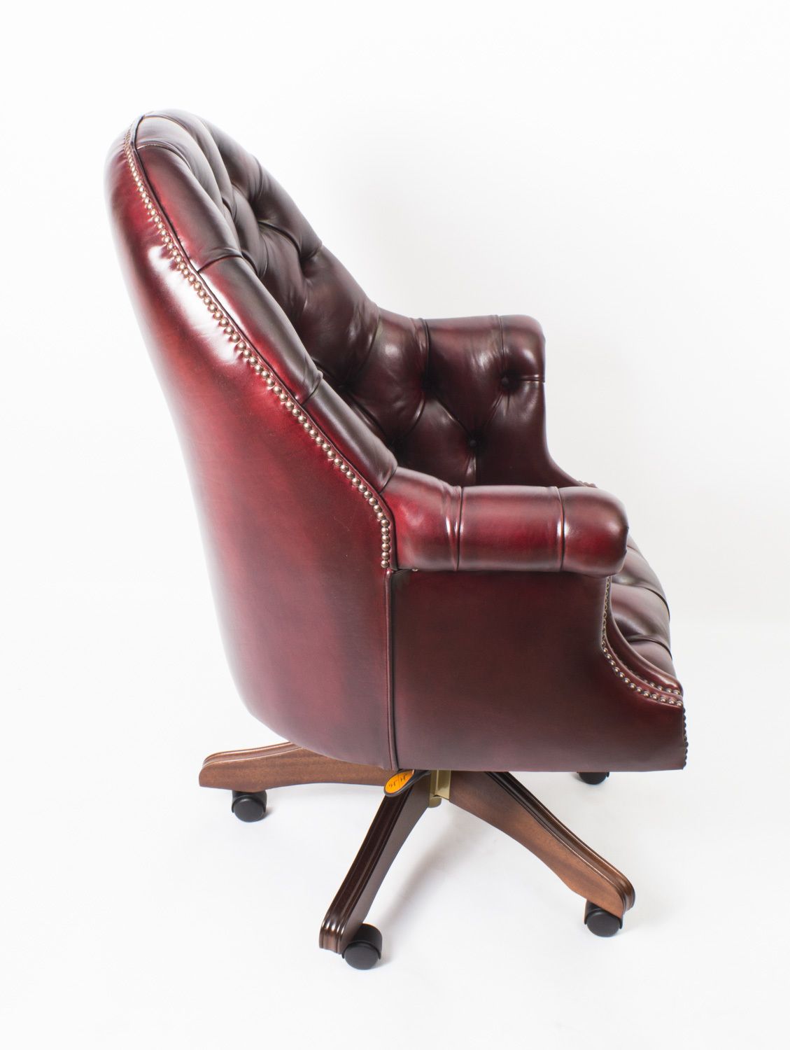 Bespoke English Hand Made Leather Directors Desk Chair Ox Blood photo buy
