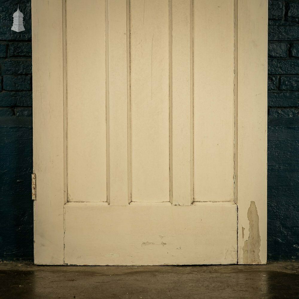Home Fixtures Half Glazed Door, 4 Panel Pine 1930’s Style Fitted With Leaded Cross Reeded Glass photo