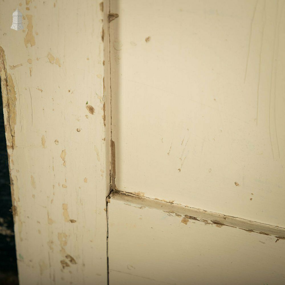 Panelled Cupboard Door, White Painted Pine 4 Panel Door photo for sale