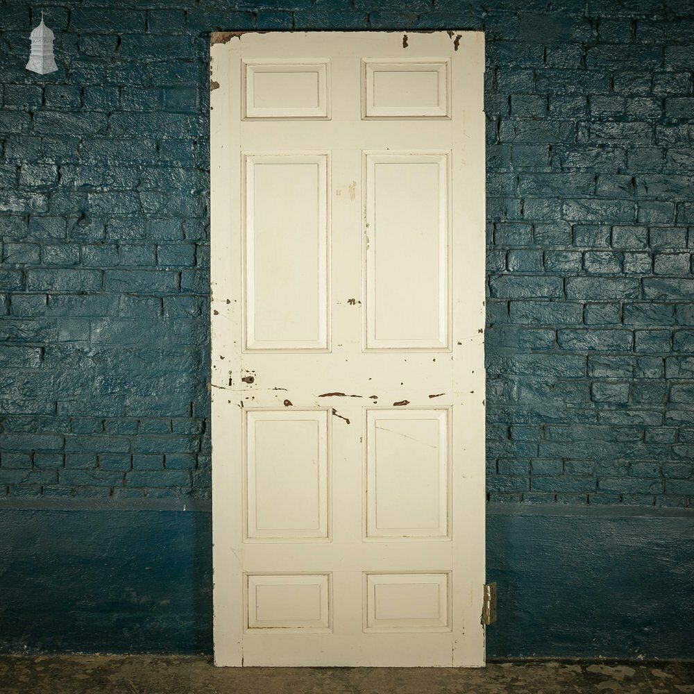 Pine Panelled Door, White Painted Pine 4 Panel photo vintage