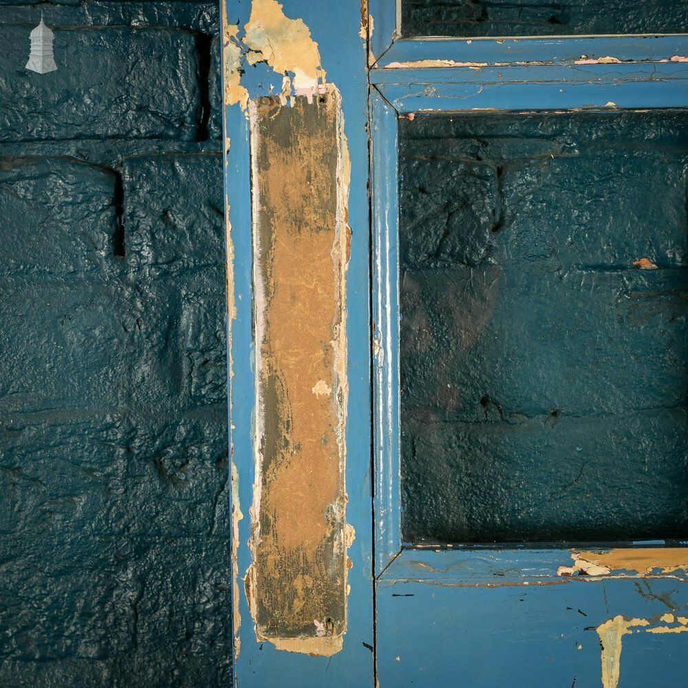 Half Glazed Door, Pine With Blue Painted Finish photo vinterior